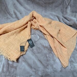 Vince Camuto Peach Fringed Lightweight Wrap